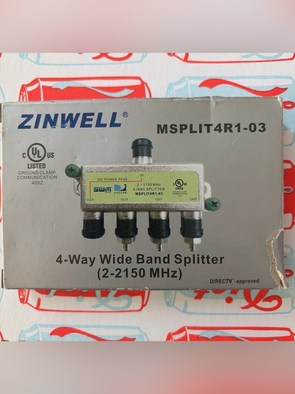 Zinwell 4-Way Wide Band Splitter - Silver